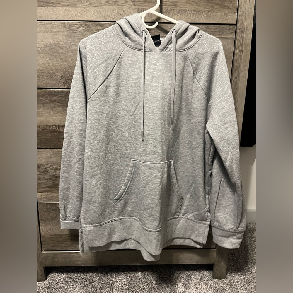Heather Gray Pullover Hoodie Sweatshirt with Soft Cotton-Blend